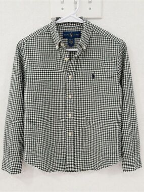 Boys Ralph Lauren Green & White Gingham Button-Down Shirt